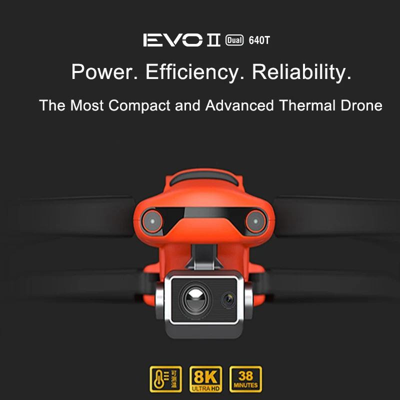 Autel Robotics EVO II Dual 640T Rugged Bundle 8k Video 48mp 4x Lossless Zoom Thermal Camera UAV Mili-tary Industrial Drone