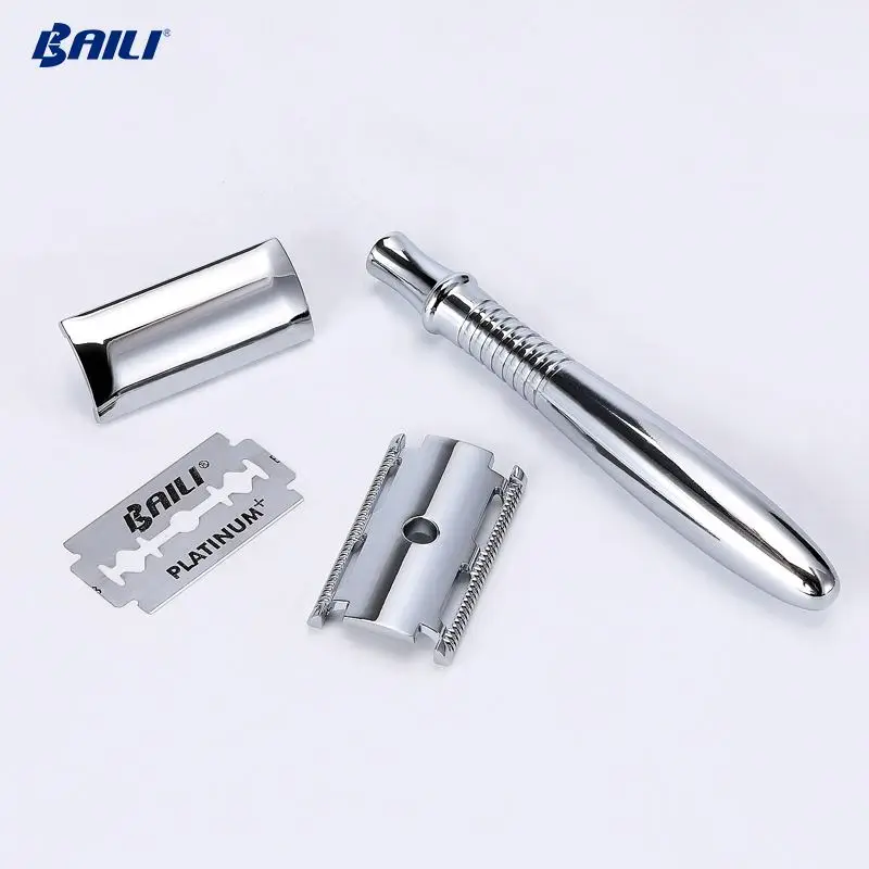 Mens Metal Shaving Razor With Heavy Long Handle