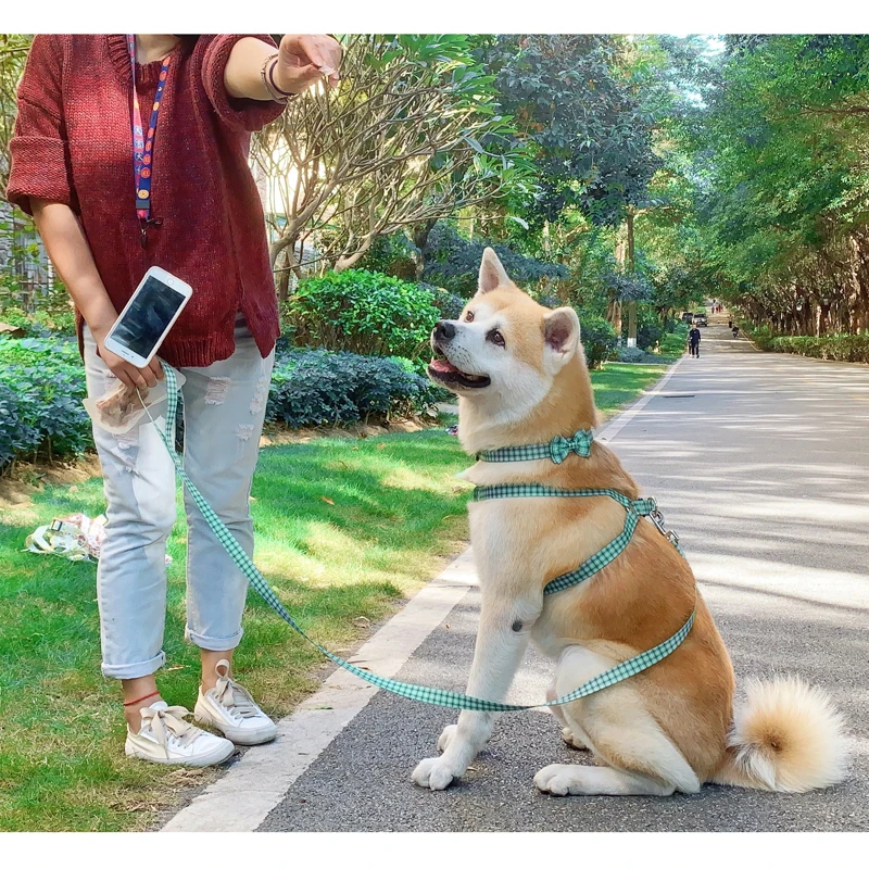 Low MOQ Sublimation British Style Plaid Dog Collar Bow Tie Dog Cat Necklace For Pet Gifts