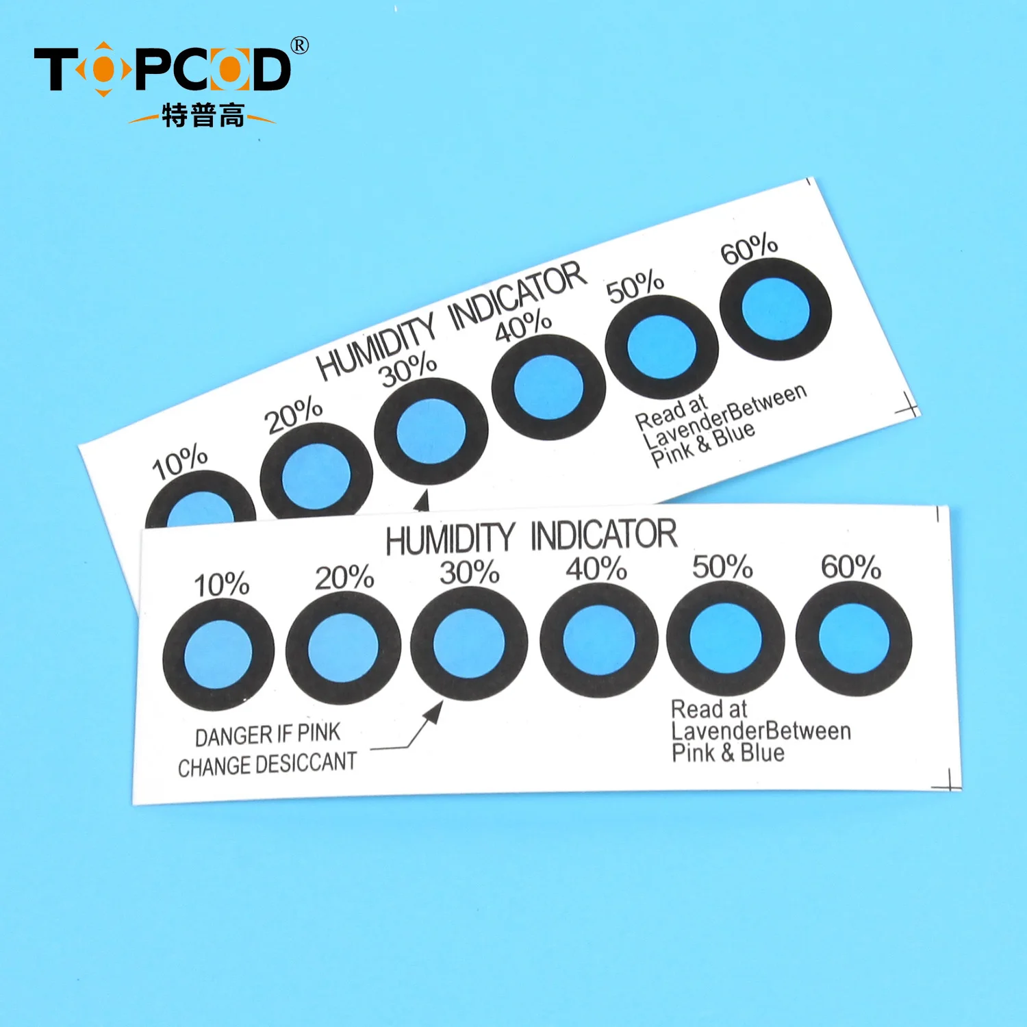 Печать на заказ 6 точек (10%-20% 30%-40% 50%-60%) синий-розовый Кобальт хлорид индикатор влажности