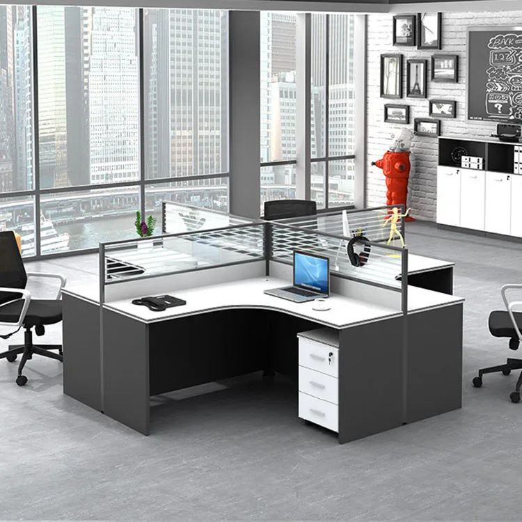 China Manufacturer Modern Modular Office Furniture Workstation 4 Seater Office Workstation Desk