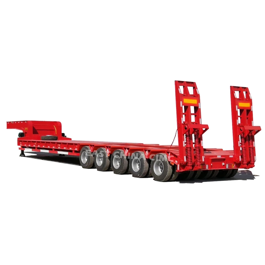 10 Axles In 5 Lines Row 160Tons 200Tons Low Bed Loader Truck Trailer Heavy Duty Gooseneck Lowboy Low Bed Platform Trailer