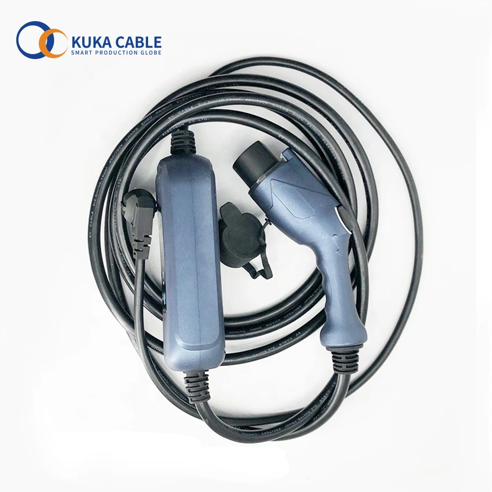32A J1772 Type1 Mode2 Electric Car Charger EV Cable Fast Charging Mennekes Plug Industrial Ce Electrical Plug Socket 
