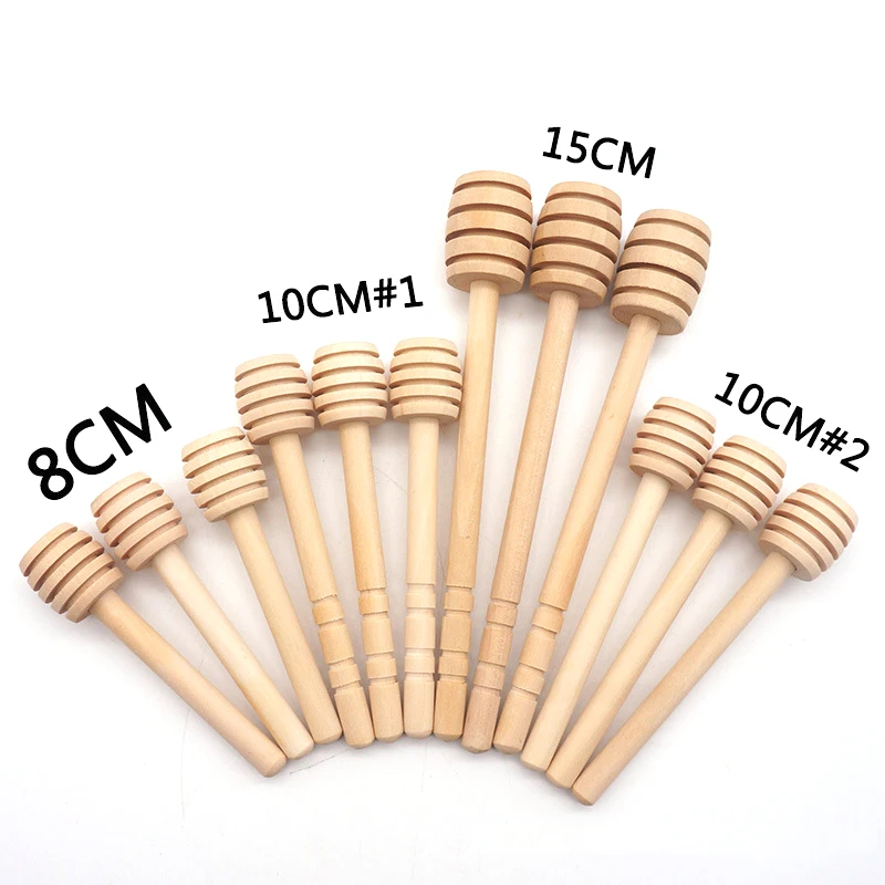 8cm 10cm 15cm Mini Wooden Honey Dipper Sticks,Stirrer Stick for Honey Jar Dispense Drizzle Honey