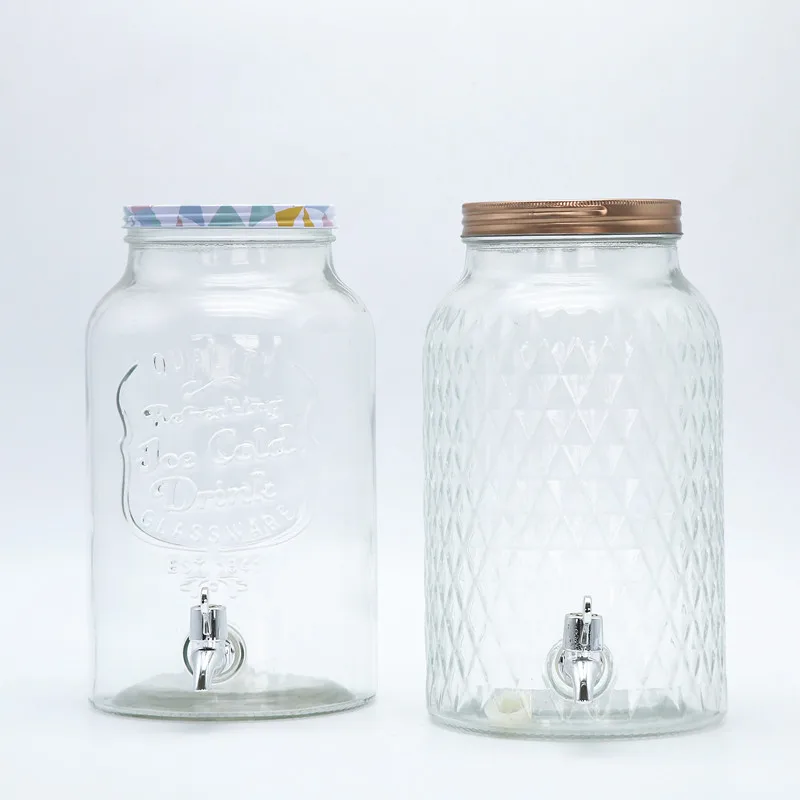 4 6 8 L Drink Juice Beverage Liquor Glass Coffee Kitchen Liquid Cold Tea Fruit Juice  Dispensers with tap