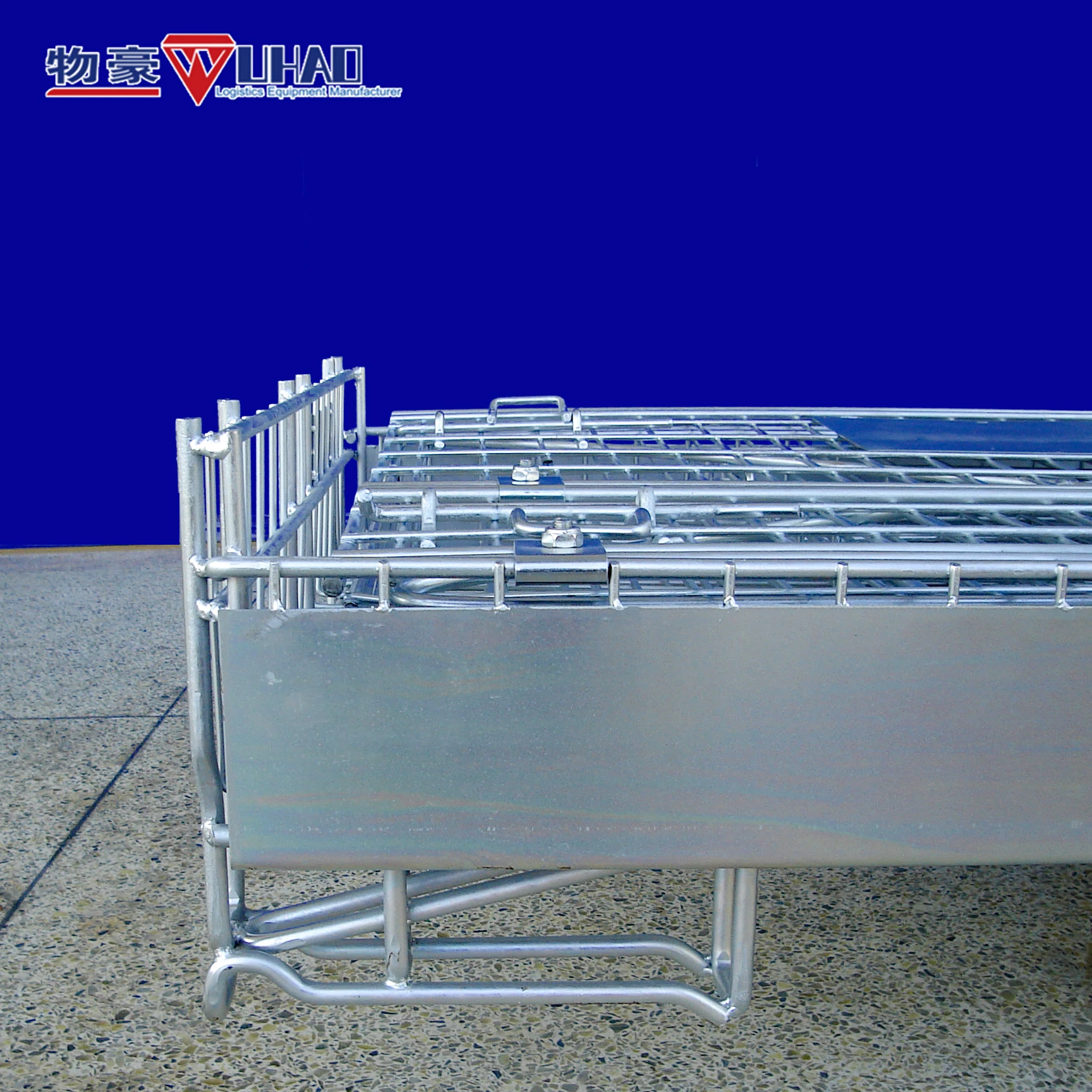 1200x800x910mm Heavy duty large capacity Stackable Metal Wire Mesh Warehouse Pallet Cages for wine bottles