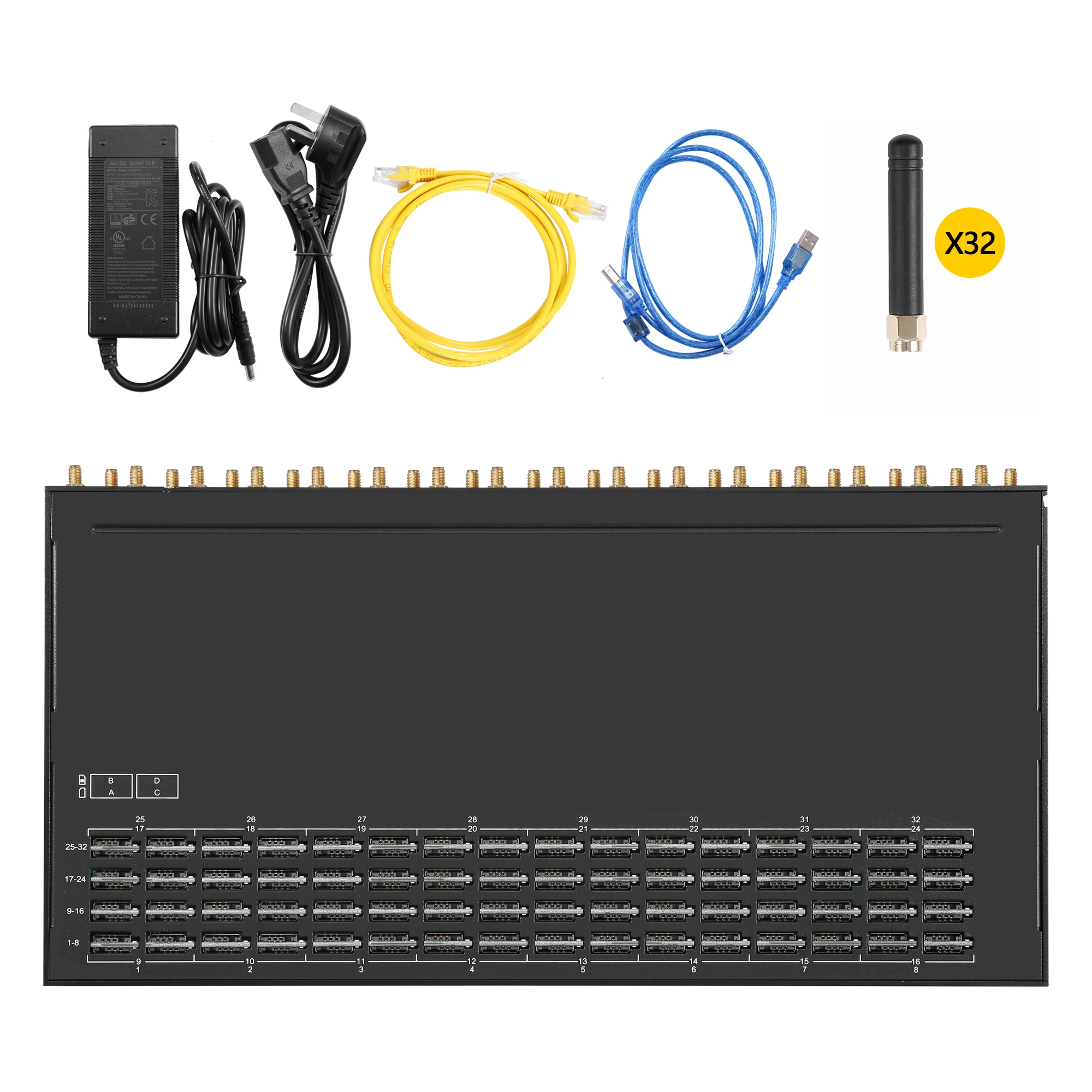 Skyline voip product Hot Sale SK32 128 gsm call voice gateway 32 channel goip VoIP gateway