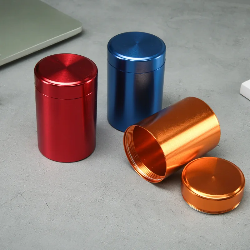 Portable Mini Stainless Steel Metal Tea Jar small size Travel Sealed Small Tea Jar