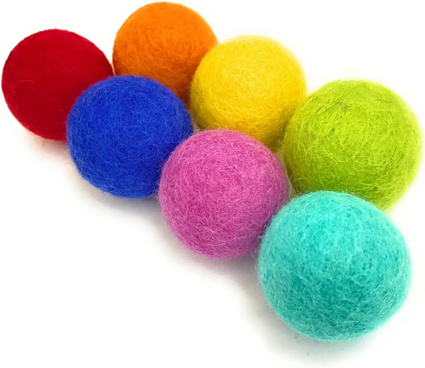 Rainbow Large Felt Balls Montessori Wool Pom Poms for Baby Crafts Cats Essential Oils