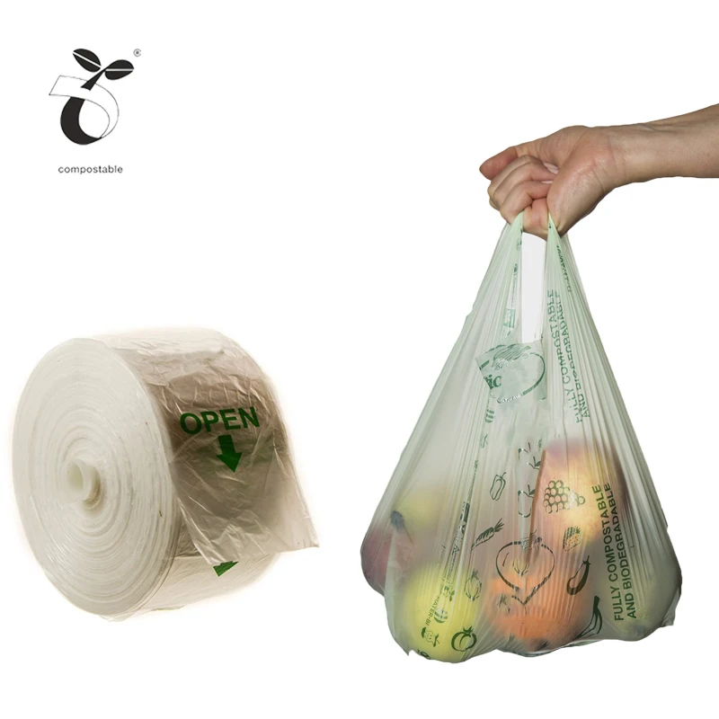 Экологичный биоразлагаемый полиэтиленовый ПНД ldpe прозрачный печатный логотип Звездная печать пластиковый пакет для продуктов фруктов овощей упаковка для хранения продуктов на рулоне пакет