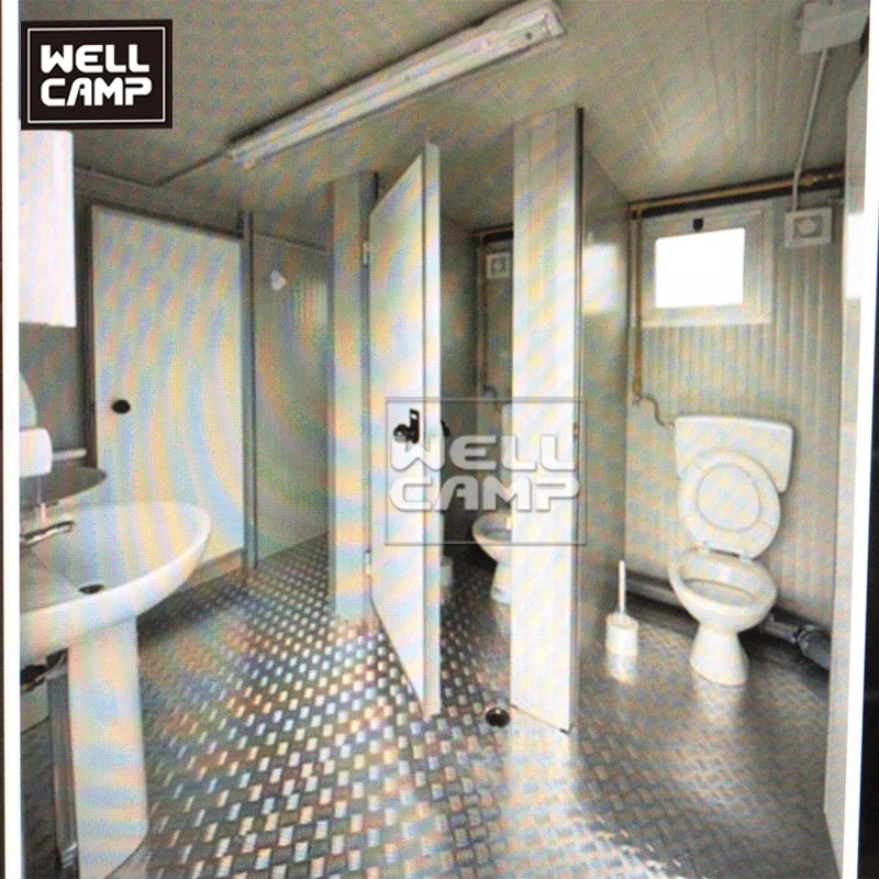 Wellcamp luxury portable container toilet two rest rooms sitting toilet with wash basin