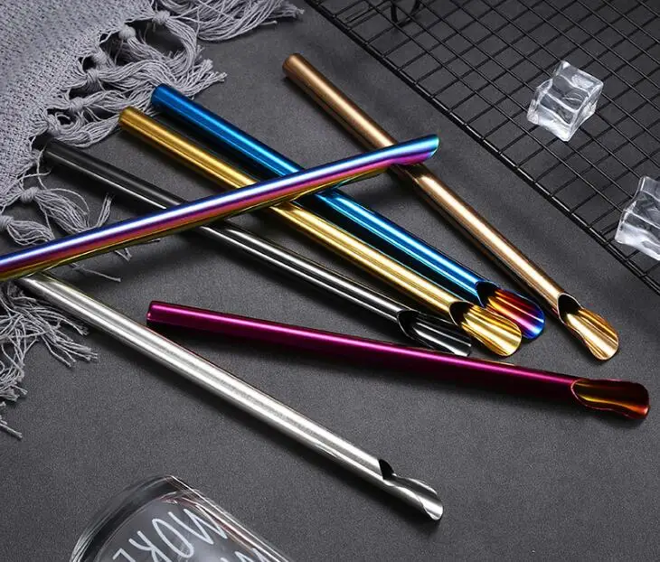 Bubble Boba Tea and Milkshakes Angled Boba Stainless Steel Reusable Smoothie Straw