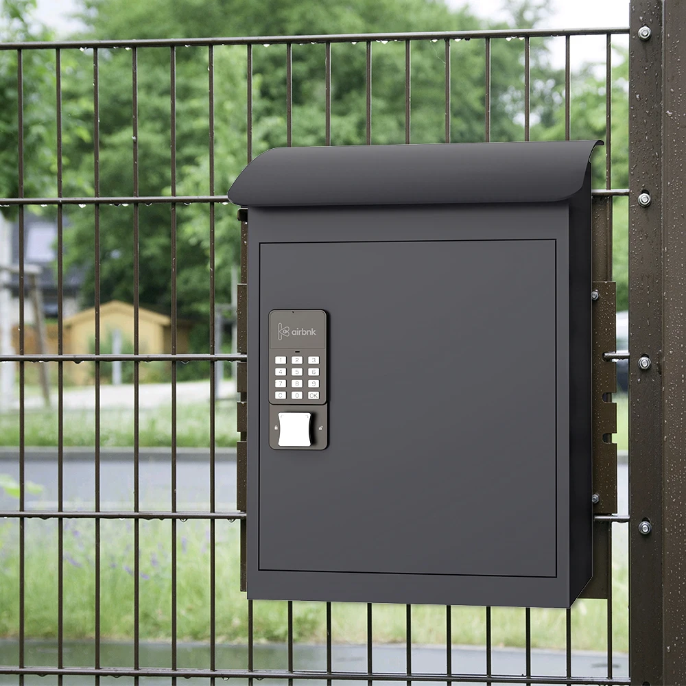 Avoid Contact Secure Fence Mailbox Lockable Delivery Receiver Box for Porch Smart Parcel Post Box