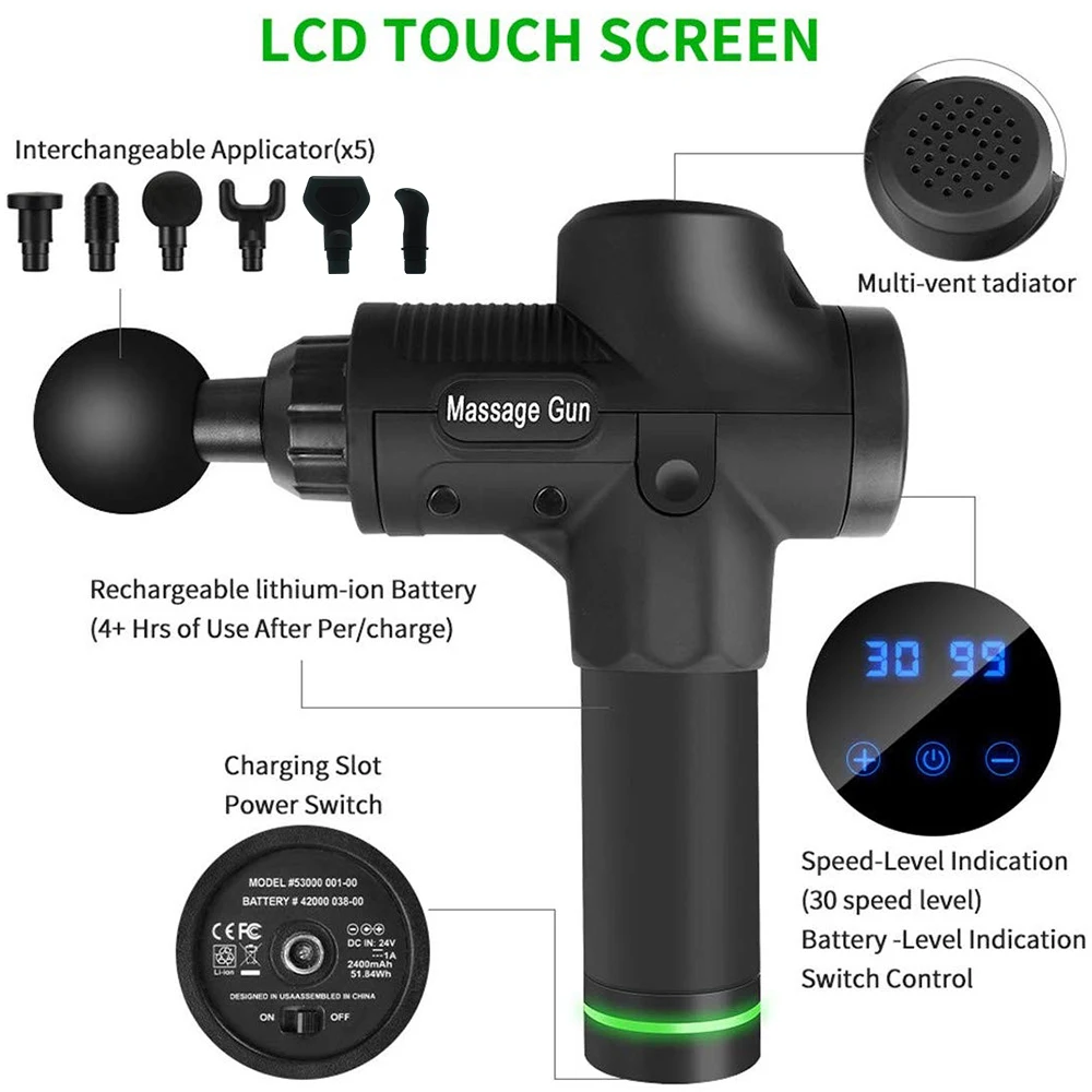 Meresoy Body Deep Tissue Vibration Massager Gun With Function Massage Machines Full Back and Neck Equipment