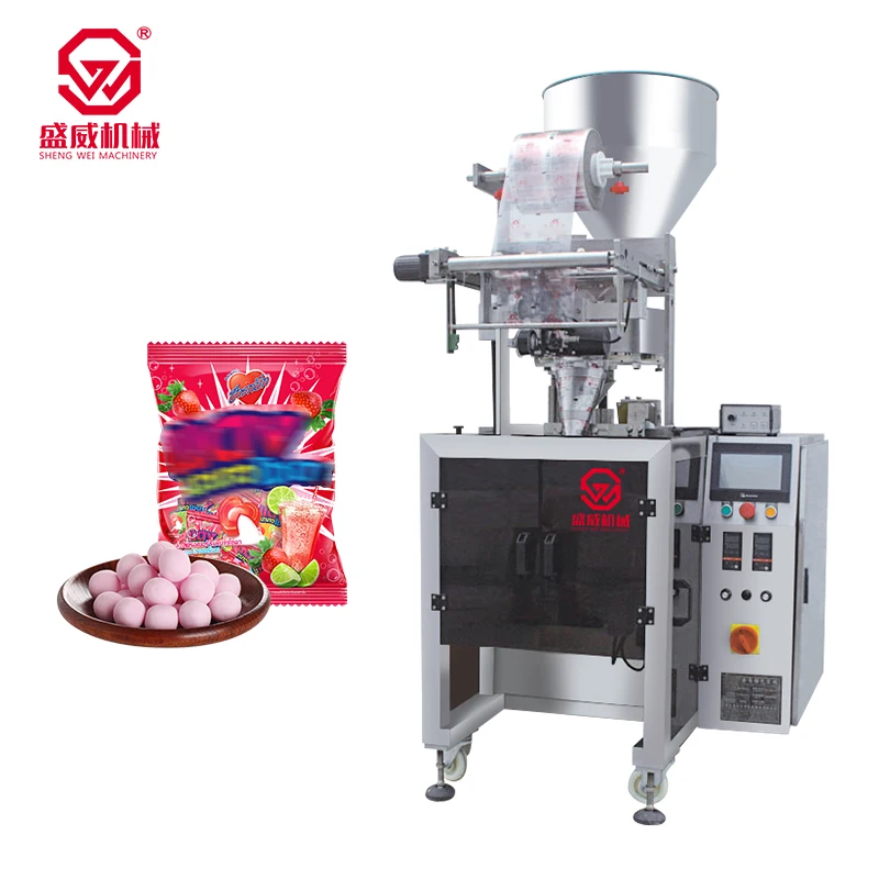 Shengwei Machinery Full Automatic Sunflower Seed  Salt Coffee Bean Sugar Sachet Biscuit Candy Back Side Sealing Packing Machine