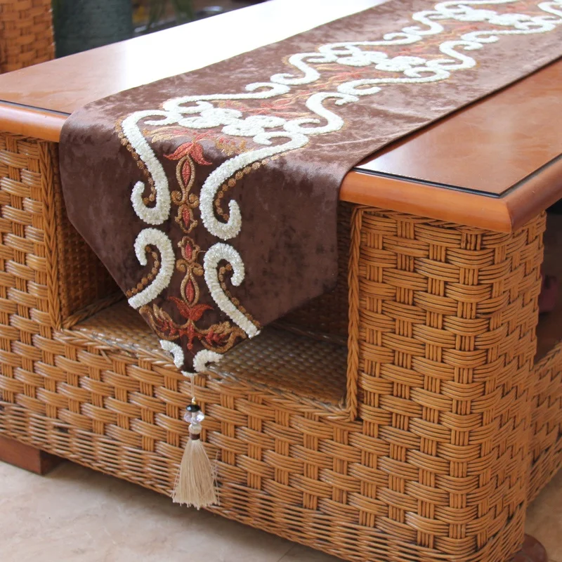 Лидер продаж, Высококачественная бархатная ткань в европейском стиле, скатерть с вышивкой, Рождественское украшение для дома, ресторана, банкета