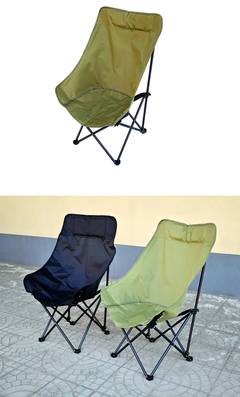 2024 cheap promotional portable premium picnic leisure adult outdoor beach camping folding fishing moon chair