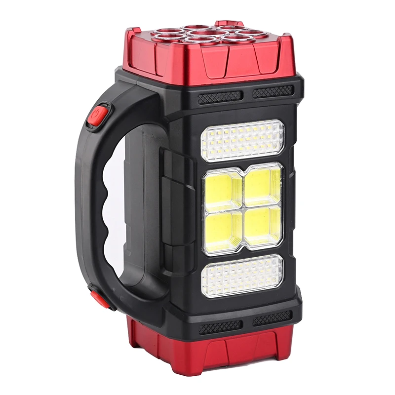 Multifunctional Solar LED Portable Light USB Dual Source Outdoor Searchlight & Camping Flashlight with Strong Light Garden Use