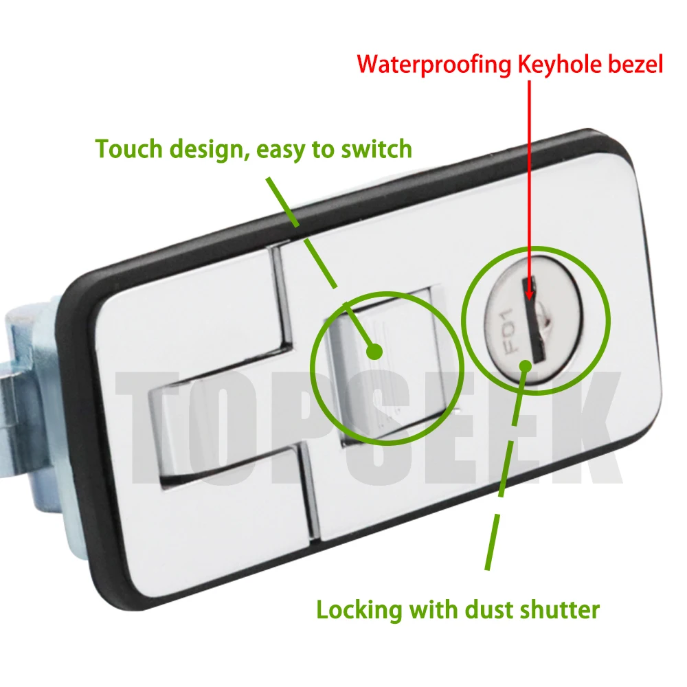 Compression LatchToolbox Lock Camper Toolbox Cabinet Trunk Chrome-plated Bus Side Box Lock Lever sealed rod lock
