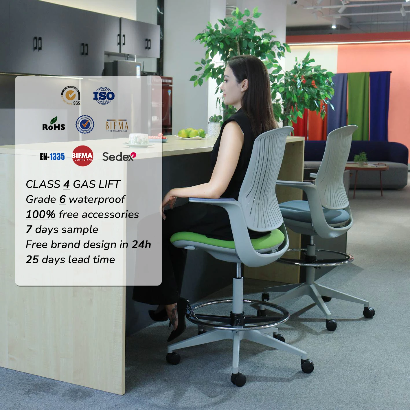 Wholesale Fashion Midback Office Chair BIFMA chaise de bureau silla oficina Conference Swivel Task Mesh Fabric upholstered chair