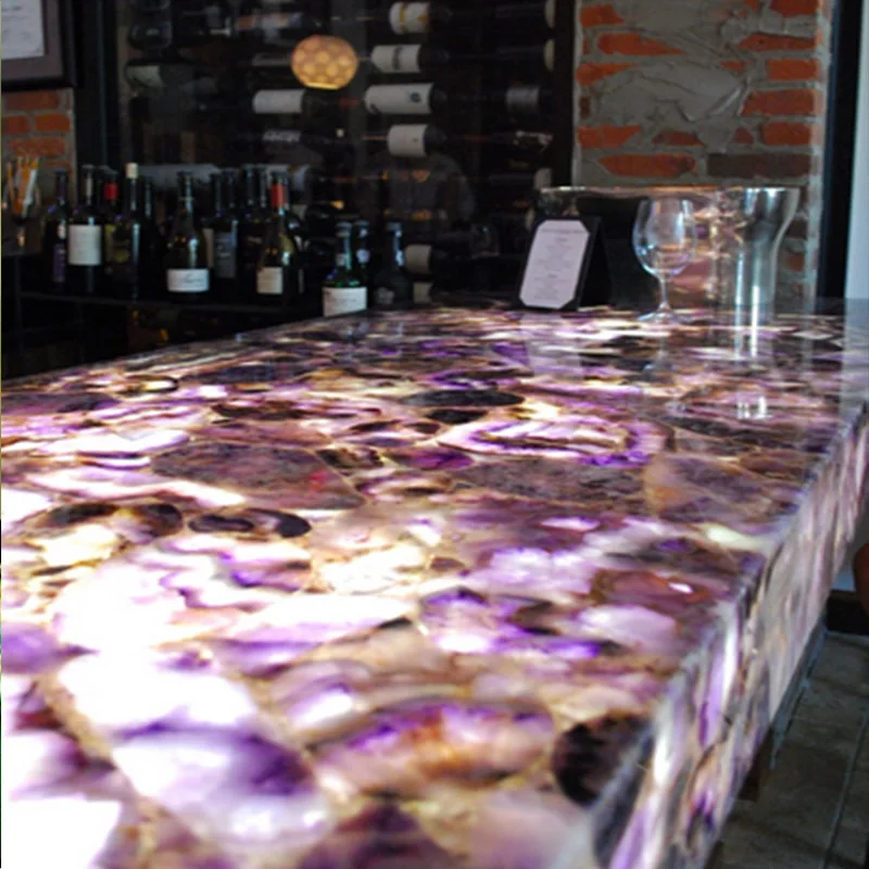 
luxury purple agate onyx backsplash 