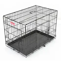 2023 Hot Sale Amazon New Large Portable Kennel Puppy Black Foldable Carrier Stainless Steel Kennel Dog Cages Pet Cage for Sale