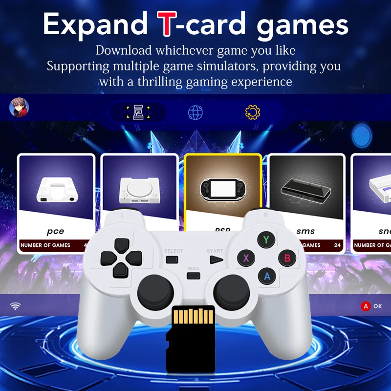 Stick HD 64GB mini retro 40000 portable classic game 8k console game stick 4k Video Game Console