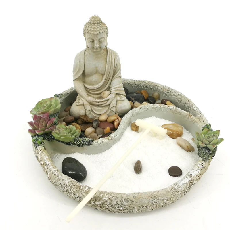 Custom Home Office Meditation Gifts Mini Zen Garden Kit For Desk Decoration