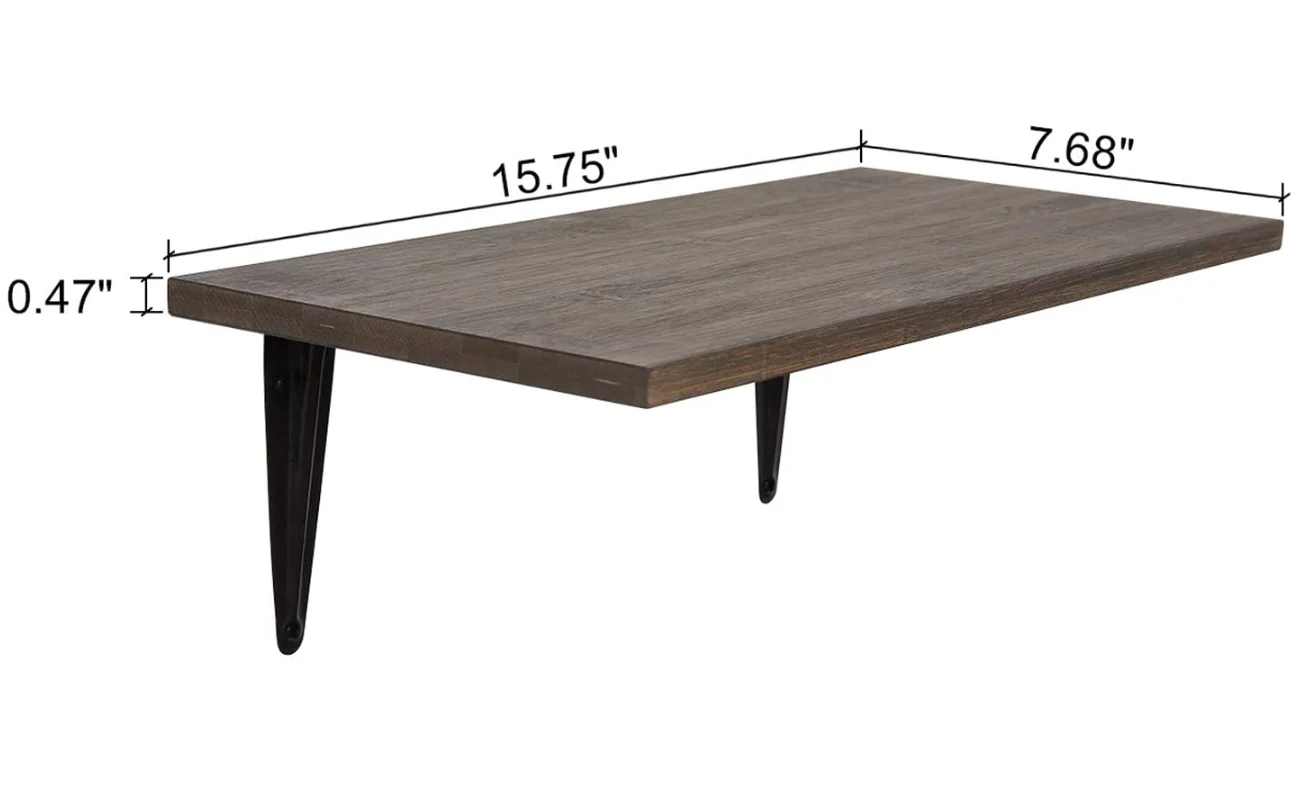 Brown Bamboo Wood Floating Shelves Wall Mounted Shelf Wall Decor Storage Shelves For Bedroom Bathroom Kitchen Living Room