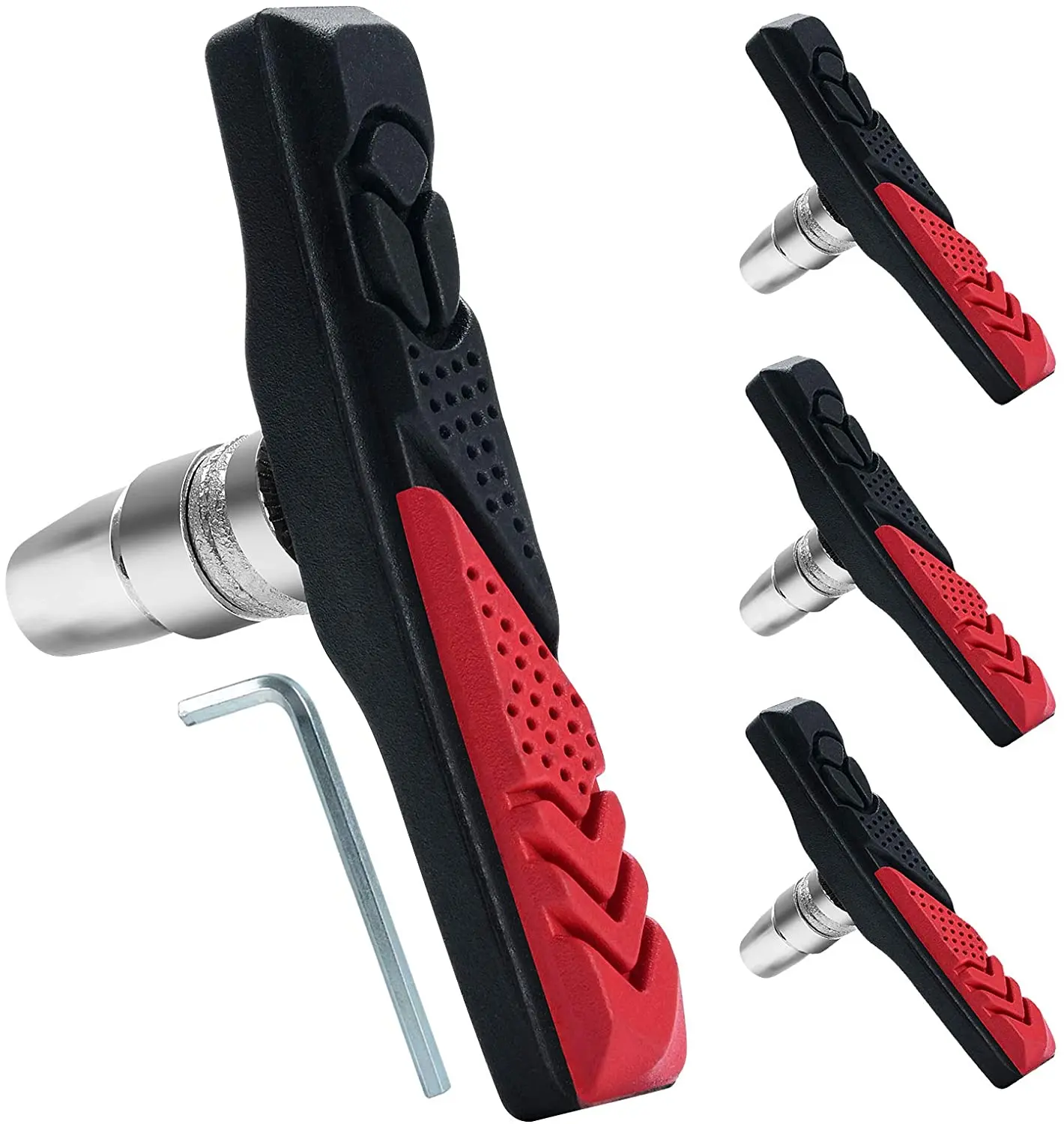 Комплект тормозных колодок для горного велосипеда, V-тормозные колодки с шестигранной гайкой и прокладками, бесшумные, без скольжения, для горного велосипеда