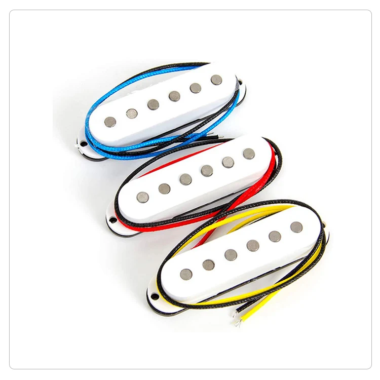 Wholesale Alnico 5 Staggered N/M/B SSS Strat Single Coil Guitar Pickup for sale white