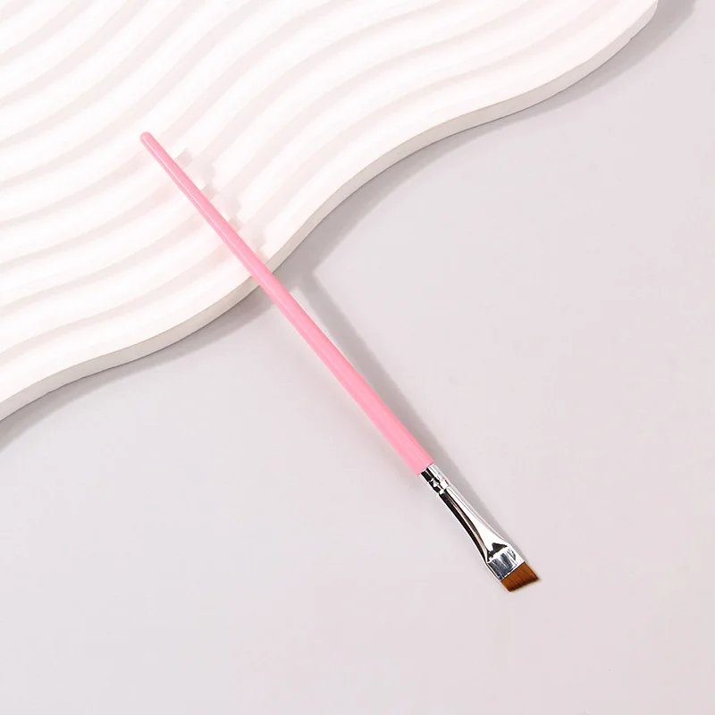 1pc single  thin perfect cutting Tint flat private label eyeliner Blade Ultra Fine Flat knife brush thin angled eyebrow brush