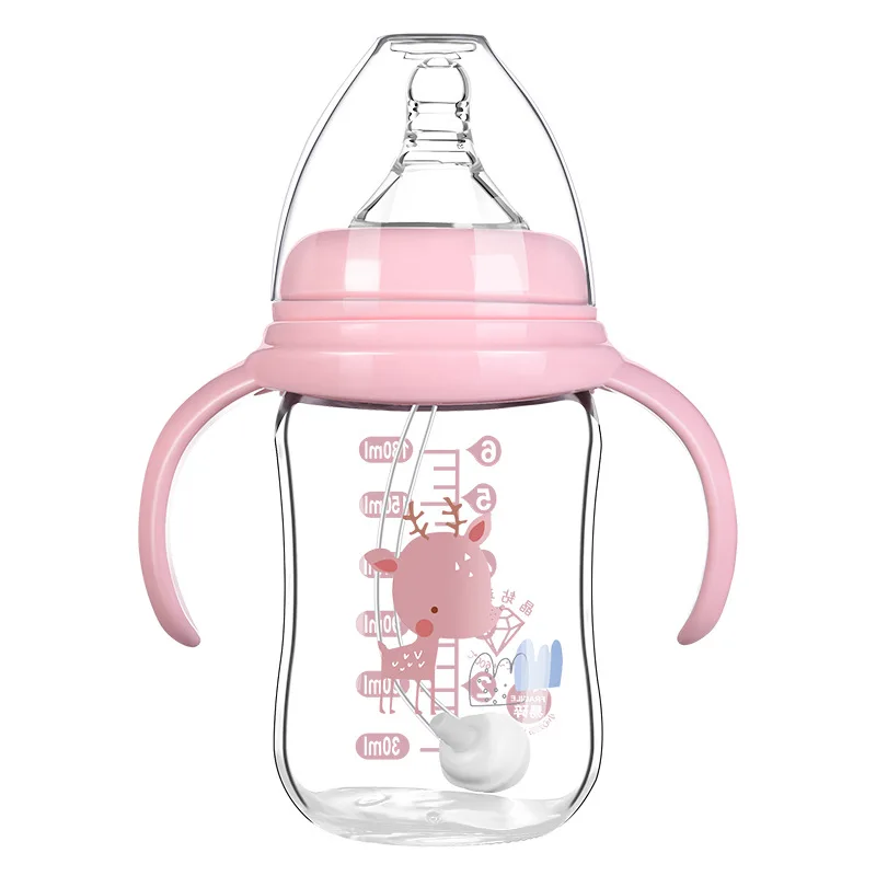 bpa free custom glass baby milk bottle