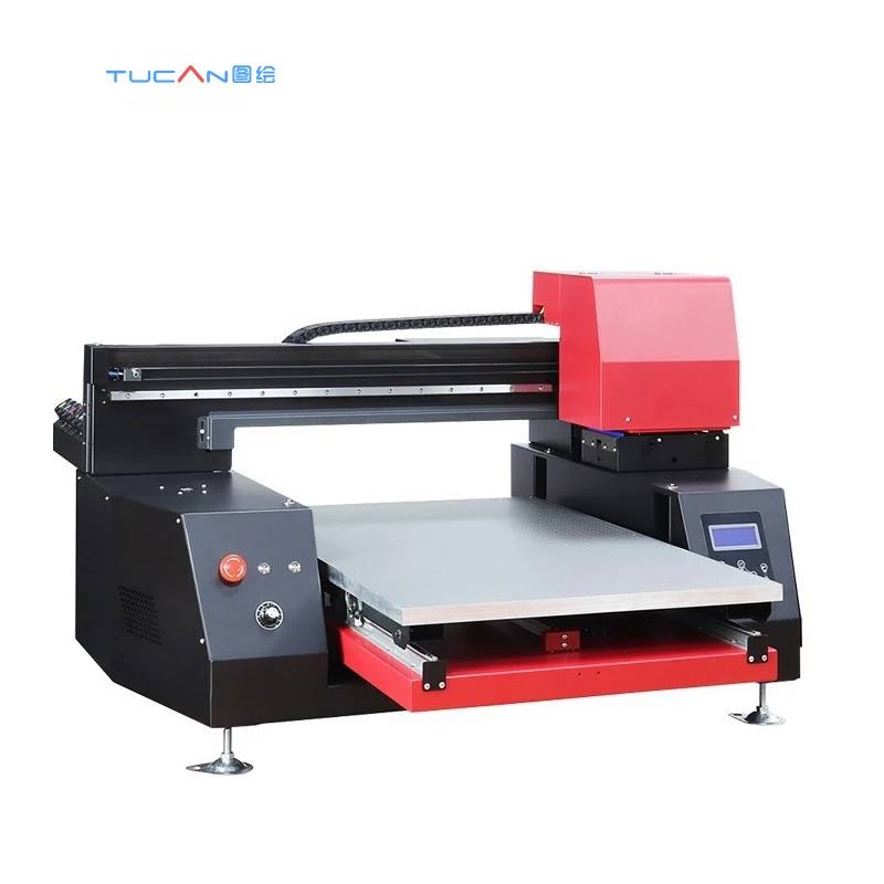 6090 UV Flatbed Desktop Sticker Printer For Acrylic Ceramic Stone Golf Ball Bottle Pen Carton inkjet printer