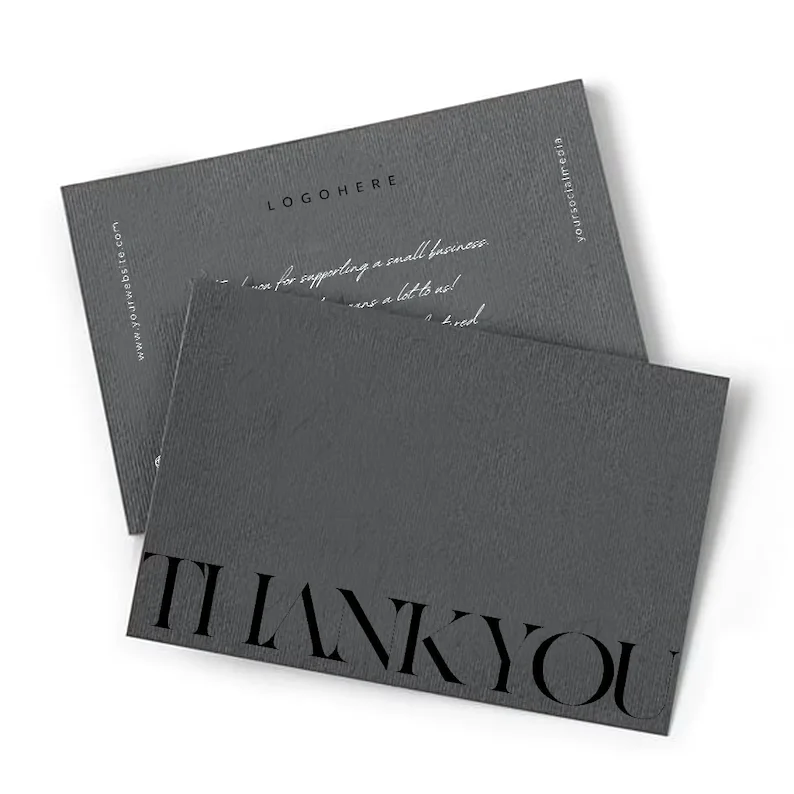 Custom Logo Printing Greeting Card for Small Business Luxury Thank You Card