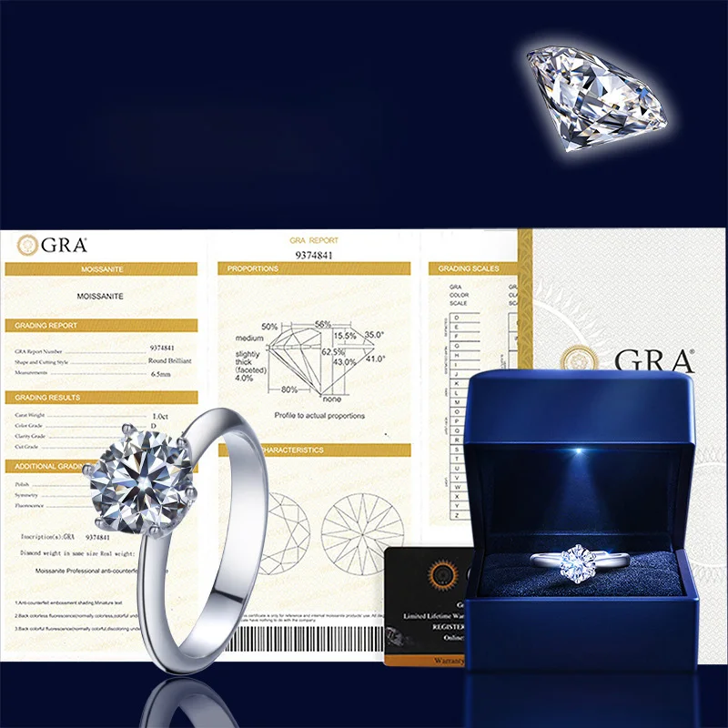 925 Silver Moissanite Ring Men And Women 18k White Gold Winding Eternal LOVE Couple Starry Ring