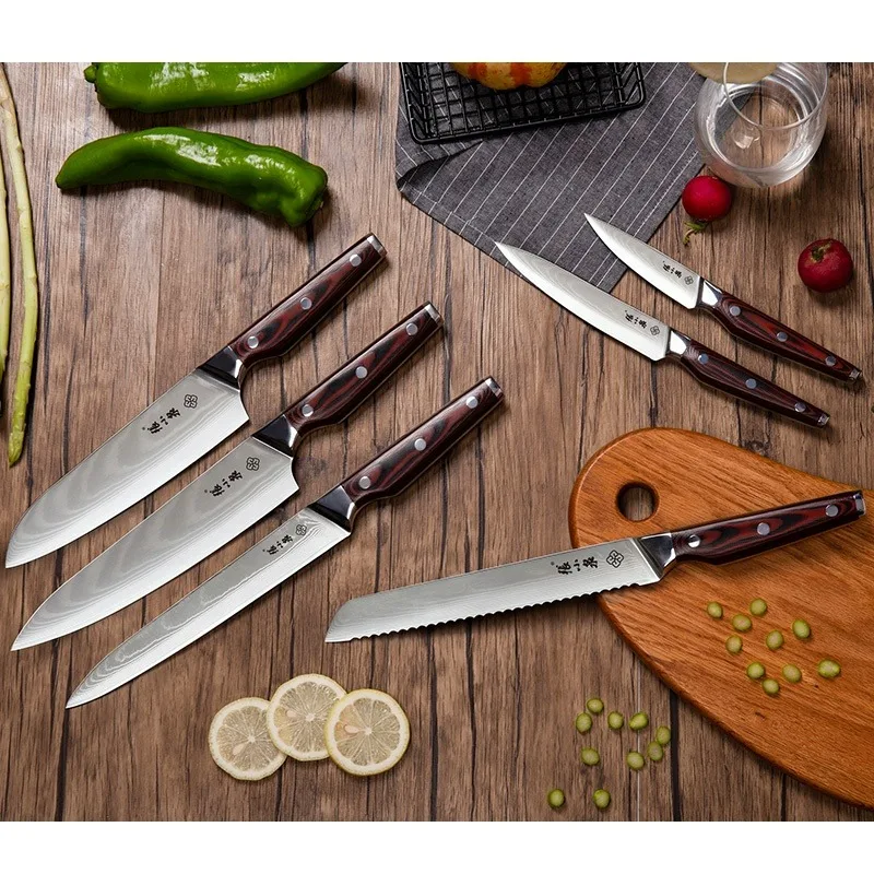 Zhang Xiaoquan 6 pcs Japanese VG10 Damascus Knife Series kitchen knife set