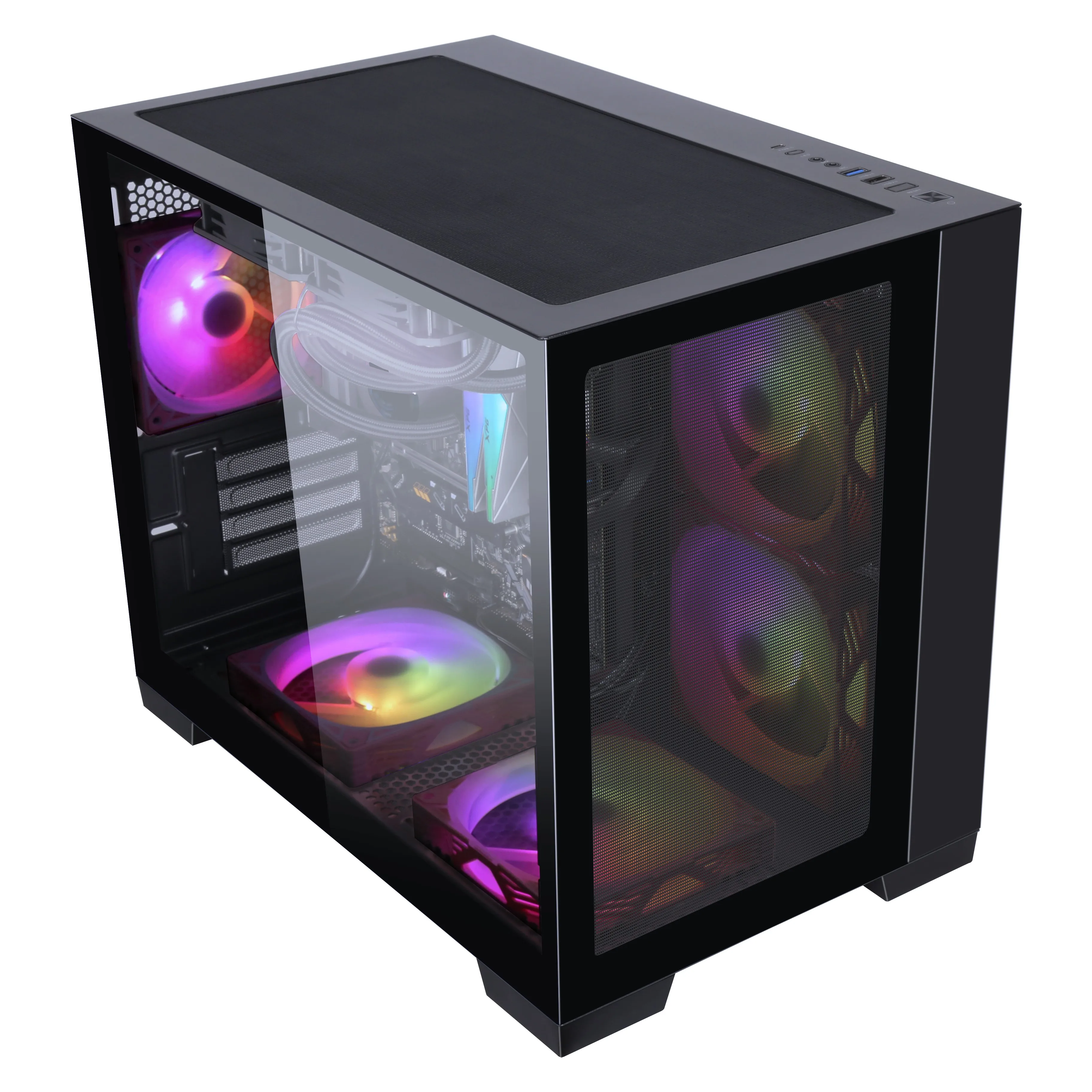Двухсторонний стеклянный чехол SAMA itx новейшие кубические игровые компьютерные Чехлы для ПК с быстрой передачей