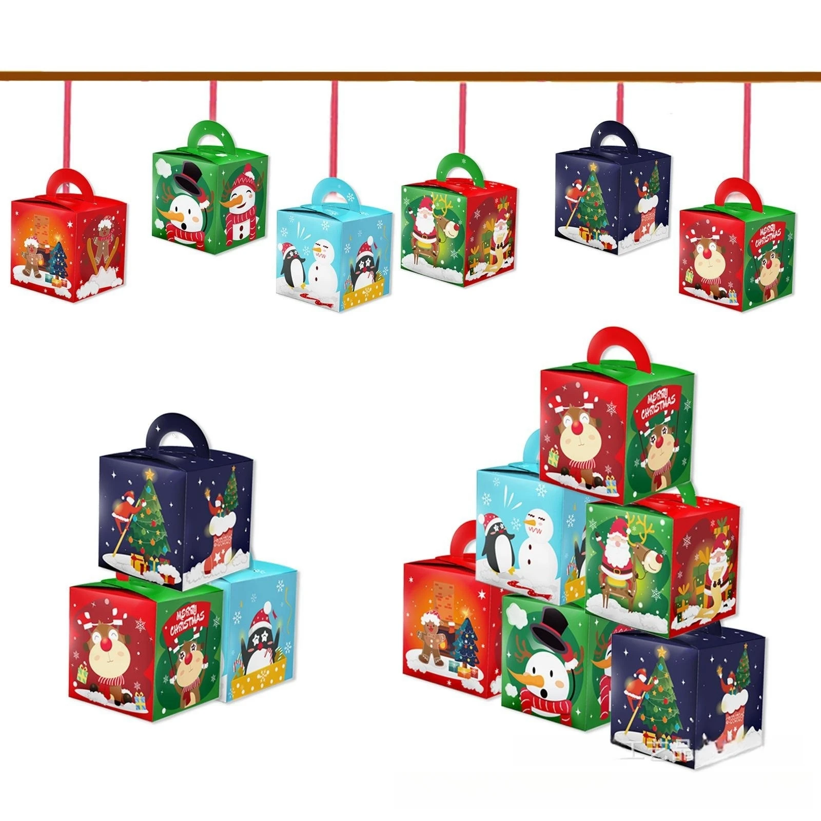 new arrival portable food box Wholesale customization christmas packaging gift box creative christmas candy boxes