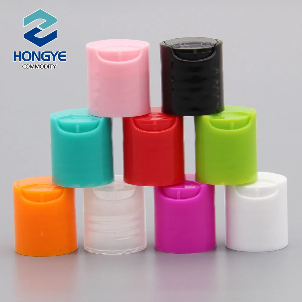 18/410 White Clear Plastic Press Cap Disc Top Cosmetic Shampoo Cap, Press Cap for Plastic bottle