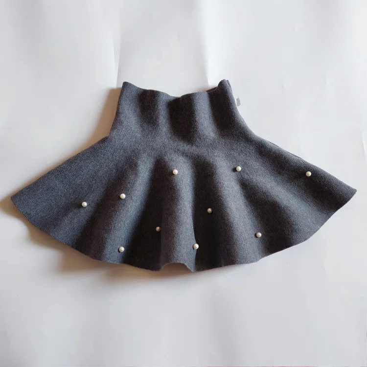 Fall Winter Baby Toddler Bottoms School Girls Knitted Skirt Princess Pearls Dance Party Skirts For Kids Children Clothes