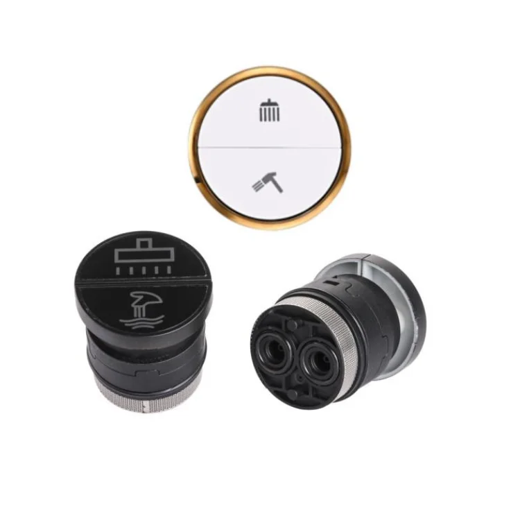 Two function press button 42 mm female thread chrome cover diverter shower set cartridge