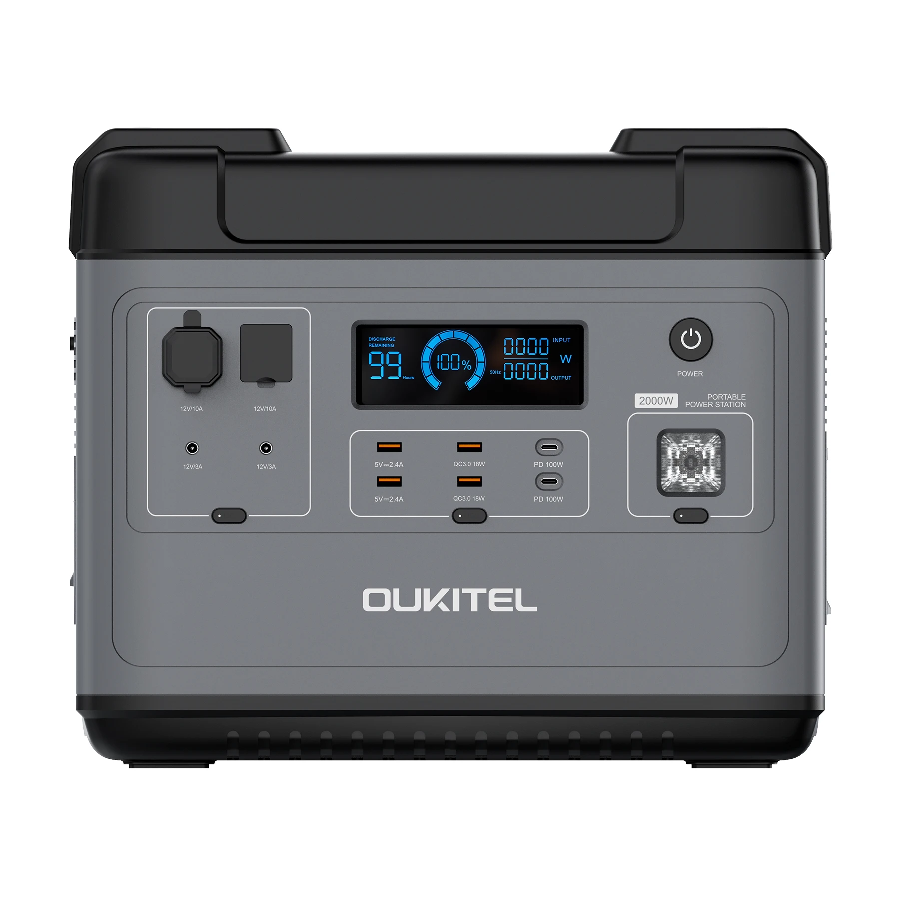 Oukitel P2001E Portable Power Station 2000WH 2000W Power Station Support UPS BMS 1.8 Hours Fast Charging Surge 4000w
