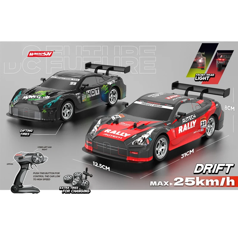 Electric remote control 4WD lighting 1:16 toys high speed rc drift car