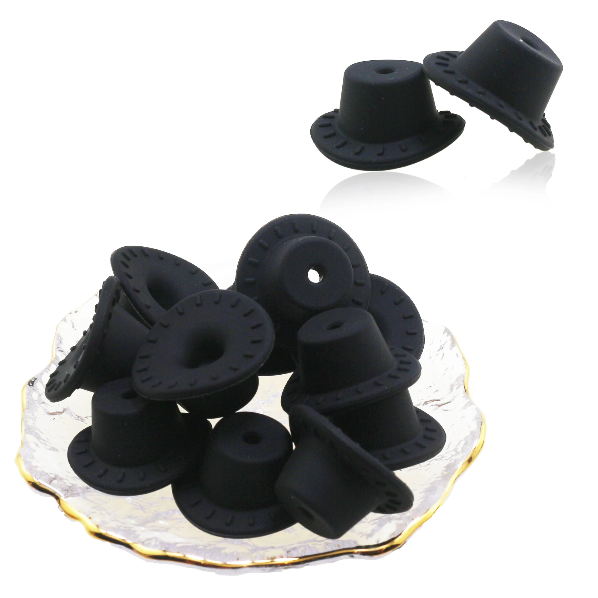 Factory Bulk Silicone Teething Focal Loose Beads For Pens Bead Wristlet Keychain Bracelet Cowboy Hat Wholesale Silicone Beads