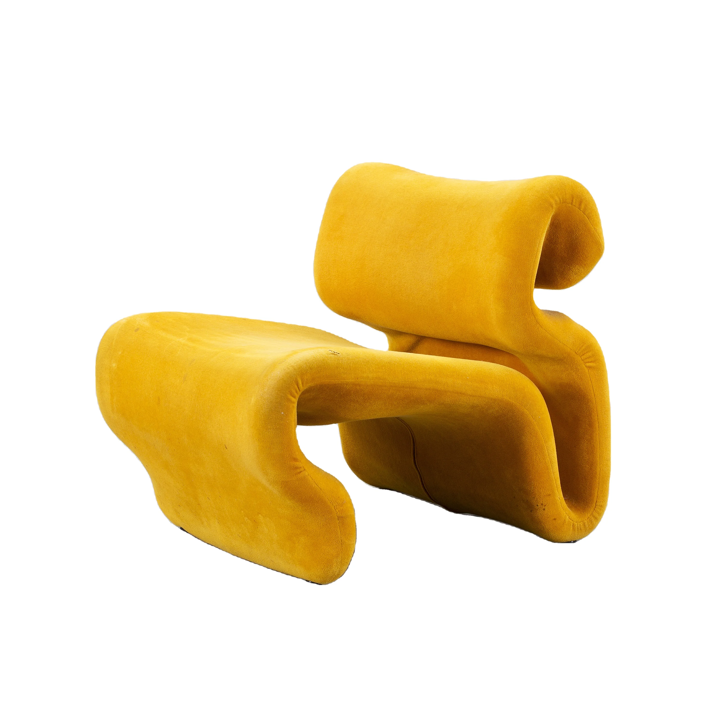 Runxi Designer abstract lines fold Jan Etcetera Bend bendy Lounge Chair fiberglass profiled lounge chair