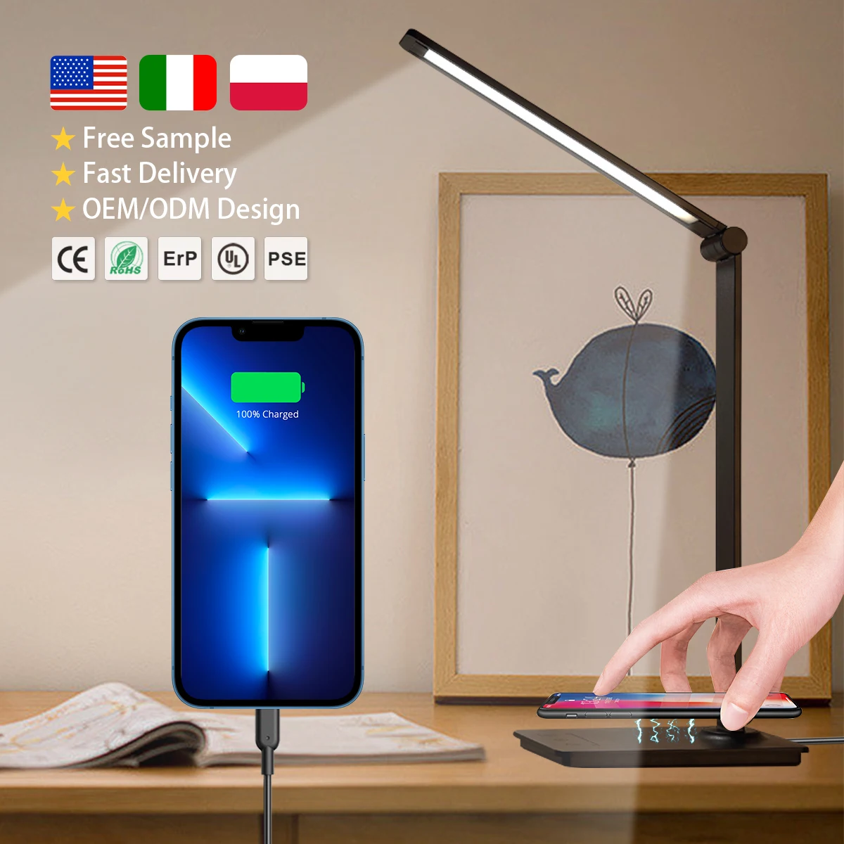 Hot Selling LED Desk Lamp Charging Adjustable Night Light