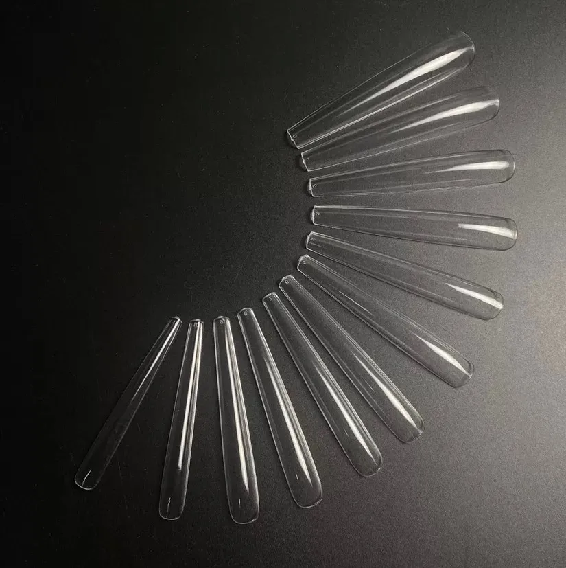 Luxury 240pcs/box Full Cover Nail Tips4XL Long square Stiletto Nails Tip Coffin Shape Long No c Curve