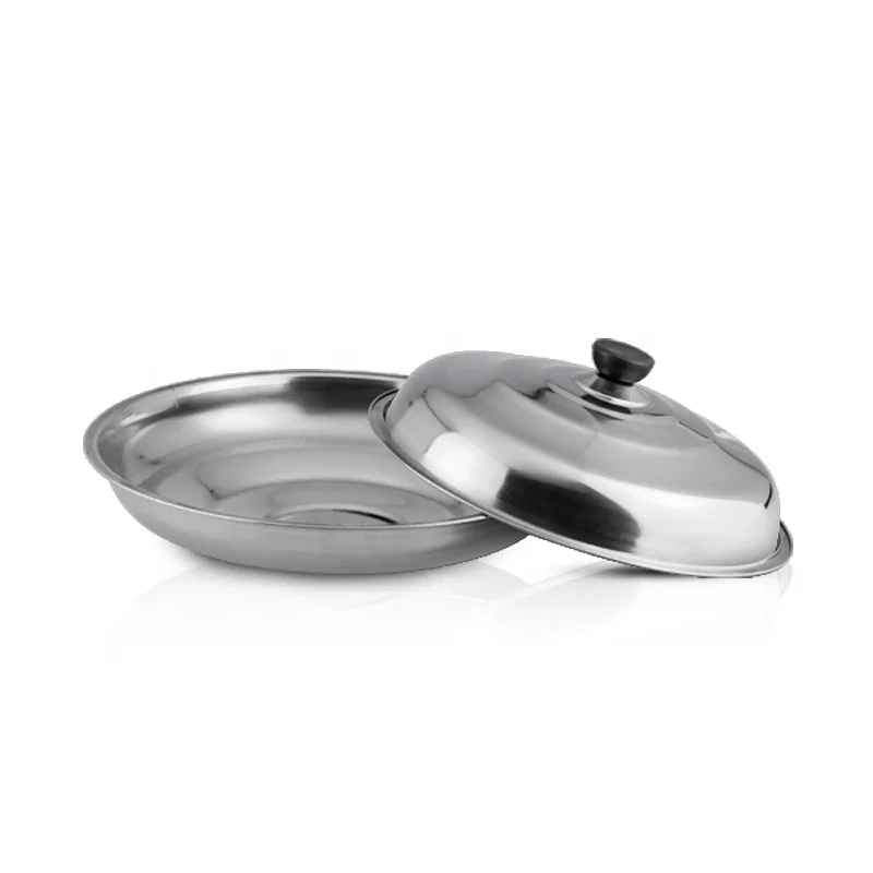 Hot sale custom kitchen cooking wok lids stainless steel fry pan cover pot lid