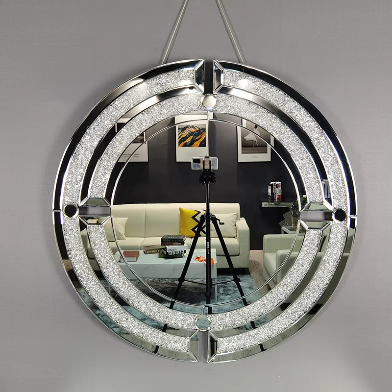 Amazon Best Seller glass wall mirror High Quality Decorative Wall Diamond Mirror